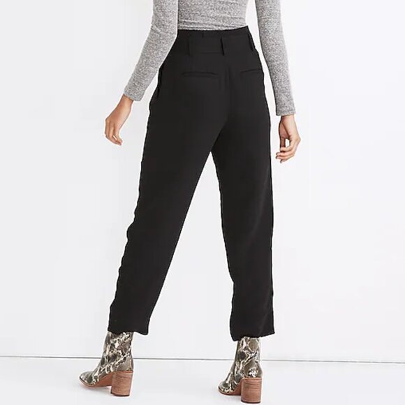 MADEWELL Drapey PAPERBAG pants Sz 10 BELT to tie 100% polyester (crepe) STUNNING - Picture 2 of 13